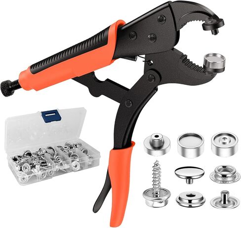 أداة تثبيت كباس شديدة التحمل، مجموعة أدوات تثبيت كبس مع أداة ضبط كباس قابلة للتعديل، تتضمن 20 مجموعة كبس 15 مم للتثبيت، واستبدال الكباسات المعدنية، وإصلاح أغطية القوارب، والقماش، والخياطة، والأقمشة in Kuwait