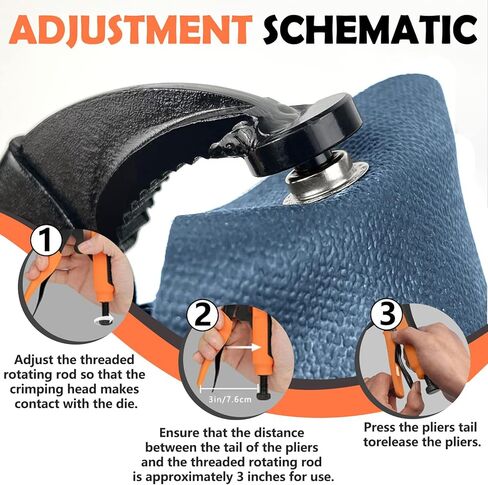 أداة تثبيت كباس شديدة التحمل، مجموعة أدوات تثبيت كبس مع أداة ضبط كباس قابلة للتعديل، تتضمن 20 مجموعة كبس 15 مم للتثبيت، واستبدال الكباسات المعدنية، وإصلاح أغطية القوارب، والقماش، والخياطة، والأقمشة in Kuwait