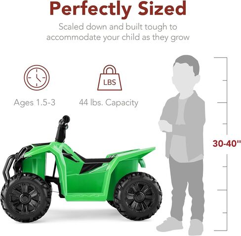 Best Choice Products 6V Kids Ride On Toy, 4-Wheeler Quad ATV Play Car w/ 1.8MPH Max Speed, Treaded Tires, Rubber Handles, Push-Button Accelerator - Black in Saudi Arabia