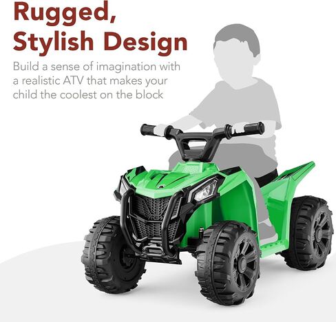 Best Choice Products 6V Kids Ride On Toy, 4-Wheeler Quad ATV Play Car w/ 1.8MPH Max Speed, Treaded Tires, Rubber Handles, Push-Button Accelerator - Black in Saudi Arabia