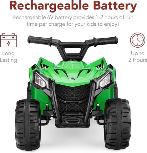 Best Choice Products 6V Kids Ride On Toy, 4-Wheeler Quad ATV Play Car w/ 1.8MPH Max Speed, Treaded Tires, Rubber Handles, Push-Button Accelerator - Black in Saudi Arabia