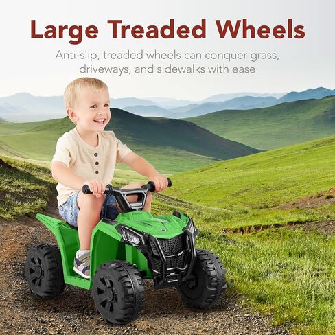 Best Choice Products 6V Kids Ride On Toy, 4-Wheeler Quad ATV Play Car w/ 1.8MPH Max Speed, Treaded Tires, Rubber Handles, Push-Button Accelerator - Black in Saudi Arabia