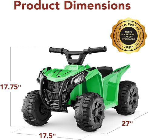 Best Choice Products 6V Kids Ride On Toy, 4-Wheeler Quad ATV Play Car w/ 1.8MPH Max Speed, Treaded Tires, Rubber Handles, Push-Button Accelerator - Black in Saudi Arabia