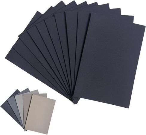 MAIMOUFIN 10Sheets Sanded Pastel Paper for Artists,15.4"X10.7"Black Pastel Paper for Dry,Wet Painting Sanded Art Paper for Pastels Pencils & Charcoal Soft Oil Pastels (Black) in Kuwait