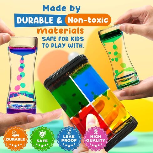 فقاعات الحركة السائلة - مؤقت سائل حسي 3 عبوات، ألعاب حسية للتوحد للأطفال البالغين، لعبة الساعة الرملية الفعالة لتخفيف التوتر، لوازم الزاوية الهادئة، مصباح الحمم البركانية للأطفال، ديكور مكتب المكتب in Kuwait