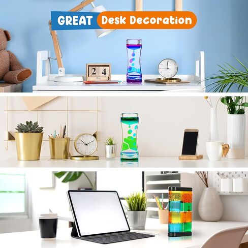 فقاعات الحركة السائلة - مؤقت سائل حسي 3 عبوات، ألعاب حسية للتوحد للأطفال البالغين، لعبة الساعة الرملية الفعالة لتخفيف التوتر، لوازم الزاوية الهادئة، مصباح الحمم البركانية للأطفال، ديكور مكتب المكتب in Kuwait