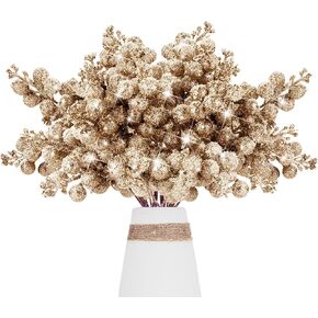 16 Pieces Artificial Glitter Berries Stems, 9Inch Frosted Christmas Picks Berry Sprays Twig Glitter Holly Berry Branches for Xmas Tree Fillers Ornaments, Wreath, Crafts, Home Holiday Decor (Black) in Kuwait