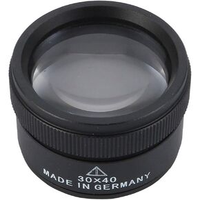 Rongon 30X Portable Pocket Reading Magnifier Optics Loupes Mini Desk Magnifier Loop Microscope Magnifying Glass Lens for Jeweler Stamps Maps Antiques Magazines Electronics (30X 40MM)