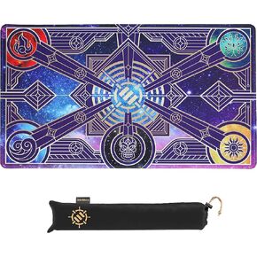 ENHANCE TCG Playmat - Tabletop Card Playmat with Stitched Edges, Smooth Surface, and Drawstring Travel Pouch - Compatible with MTG, YuGiOh, Pokemon, Lord of The Rings, and Other TCG and LCG - Flames