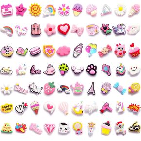 72 قطعة من دلايات زهرية لطيفة للحفلات - ليست عشوائية ومختلفة من بلاستيك بي في سي للحصول على تعليقات جميلة للفتيات المراهقات هدية الكريسماس, مطاط بولي فينيل كلورايد, بدون أحجار كريمة in Kuwait