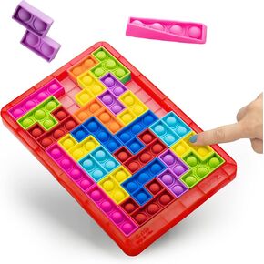 لعبة Power Your Fun Pop Puzzle Popper Fidget - 27 قطعة من لعبة ألغاز الصور المقطوعة Pop Push It Bubble ألعاب التململ الحسية للتعلم، وتخفيف التوتر من السيليكون لعبة ألغاز البوب ​​للأطفال والكبار (أزرق) in Kuwait