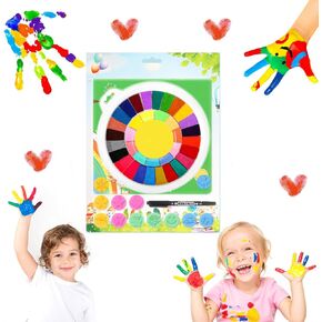 مجموعة طلاء اصابع قابلة للغسل للاطفال، مجموعة رسم اصابع مضحكة مكونة من 36 لون مع كتاب للاطفال الصغار، العاب رسم الاصابع للاطفال in Kuwait