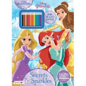 Disney Princess Paintbox Coloring and Activity Book with 16 Paints, Bendon 42350, 7.75 x 10.75