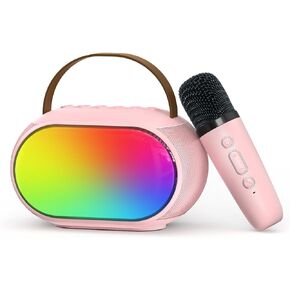 Karaoke Microphone Machine with 2 Drivers, Toy for Girls Boy Ages 3, 4, 5, 6, 7, 8, 9, 10, 11, 12+ Years Old, Portable Bluetooth Speaker Christmas Birthday Gift for Kids Teens Adults(Purple)