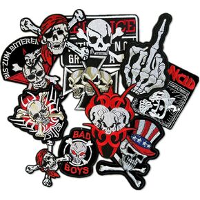 Dark Embroidered Applique Iron On Patches for Backpacks, Rock Band Patches for Jackets, Cool Sew Patch for Clothing, Jeans, Hats, DIY Accessories (Dark1 15 Pcs) in Kuwait