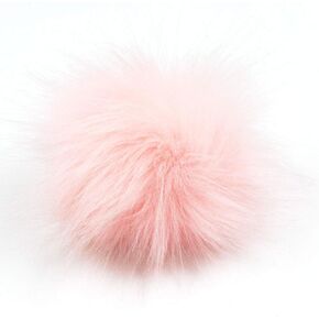 Pack of 6 Faux Fox Fur Pompoms 3.9inch/10CM Furry Pom Pom Ball with Elastic Loop Knitting Crafts Hat Charm Accessories (White)