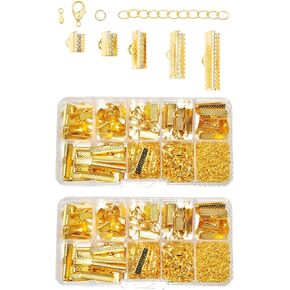 Mandala Crafts Gold Tone Assorted Fold Over Ribbon Clamps, 1000 PCs in Saudi Arabia