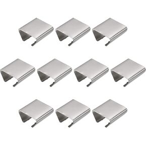 uxcell Fold Over Crimp End Caps, 80Pcs 20 x 20mm Ribbon End Clasp Tips Clamp Cord Ends for Jewelry DIY Craft Making, White Nickel in Kuwait