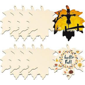 Large Size 7inch Wooden Halloween Thanksgiving Ornaments to Paint, DIY Blank Unfinished Pumpkin Wood Discs Ornament for Crafts Hanging Autumn Decorations 10PCS in Saudi Arabia
