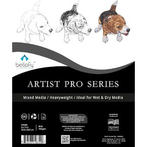 Bellofy Multimedia Sketchbook 100 Sheets | Mixed Media Paper for Drawing & Painting | Drawing Paper for Artists, Beginners & Kids | Sketchbook Mixed Media for Acrylic, Watercolor, Graphite & More in Kuwait