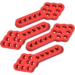 4Pcs Metal CNC RC Car Shock Absorber Mount Adjust Height Angle Stand for Axial SCX10 90046 D90 D110 SCX10III RC Crawler (Black)