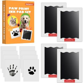 Nabance Baby Hand and Footprint Kit, Paw Print Kit for Dog Cats, 4 Inkless Print Pads, 8 Imprint Cards, Nose Print Stamp Pad for Dogs, Clean Touch Baby Footprint Kit, Pet Paw Ink Pad Family Keepsake