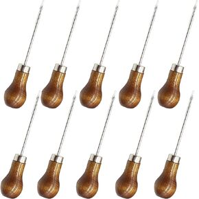 RONYOUNG 10 قطع مقبض خشبي القرع الشكل خدش أداة أوول اللكمة الجلود الحقيبة هول diy اليدوية in Kuwait