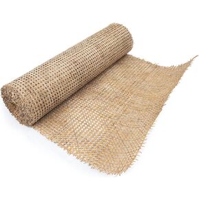 18" Width Natural Rattan Cane Webbing for Caning Projects | 18" W x 2 ft L | Pre - Woven Open Mesh Cane - Cane Webbing Sheet- Natural Rattan Cane Webbing roll (2 FEET)