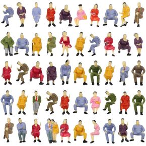 P4302 100 قطعة جميع أشكال الجلوس الجالسة مقياس O مقياس 1:50 الأشخاص الجالسين مشهد السكك الحديدية نموذج مصغر تخطيط القطار in Kuwait