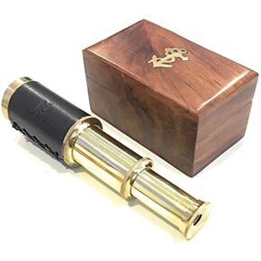 6" Handheld Brass Telescope Pirate Navigation with Rosewood Box Beautiful Handcrafted Nautical Gift in Saudi Arabia