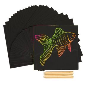 لوحات فنية للخدش من Colorations - 50 لوحة مع 10 أعواد in Kuwait