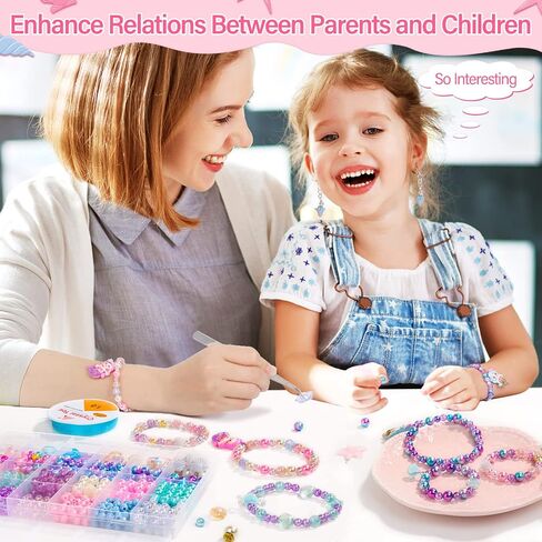 Qinzave 802Pcs Bracelet Making Kit for Girls Mermaid Beads for Jewelry Making Assorted Sizes 6mm 8mm Jewelry Making Kit with Mermaid Shell Pendants, Mermaid Beads for Bracelet Necklace DIY Craft in Kuwait