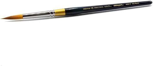 فرشاة فنان من سلسلة KINGART Premium Original Gold 9020-10، شعر صناعي تاكلون ذهبي، مقبض قصير، للأكريليك والألوان المائية والزيت والغواش، مقاس 10 in Kuwait