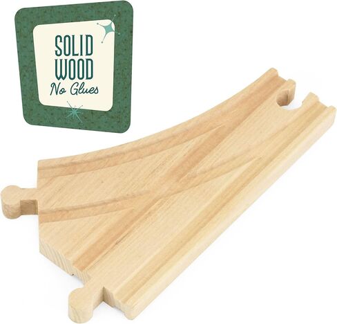 Conductor Carl Wooden Train Track Set, 42 Pieces - Solid Wood Wooden Train Track Accessories Compatible with Most Major Toy Train Brands - Single Piece, Interlocking Wooden Train Tracks in Kuwait