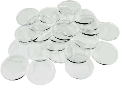 LITKO Clear Round Miniature Bases | 1.5mm Thick | Circular Figure Stands for Wargaming Boardgaming and Collectible Figures (25 Count Pack, 25mm) in Kuwait