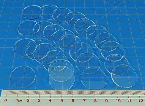 LITKO Clear Round Miniature Bases | 1.5mm Thick | Circular Figure Stands for Wargaming Boardgaming and Collectible Figures (25 Count Pack, 25mm) in Kuwait