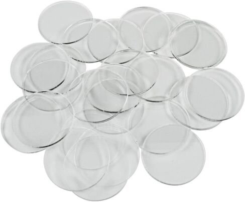 LITKO Clear Round Miniature Bases | 1.5mm Thick | Circular Figure Stands for Wargaming Boardgaming and Collectible Figures (25 Count Pack, 25mm) in Kuwait