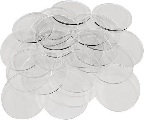 LITKO Clear Round Miniature Bases | 1.5mm Thick | Circular Figure Stands for Wargaming Boardgaming and Collectible Figures (25 Count Pack, 25mm) in Kuwait