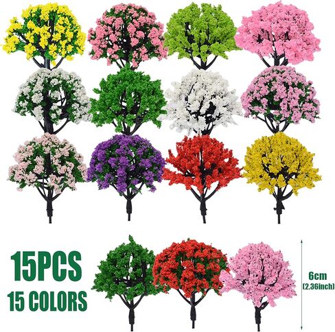 Cayway 40 PCS Model Bamboo Trees, 2 Size Green Plastic Bamboo Trees for Home Decoration, Miniature Landscape, Landform Diorama Project (2.4 inch –3.1inch) in Kuwait