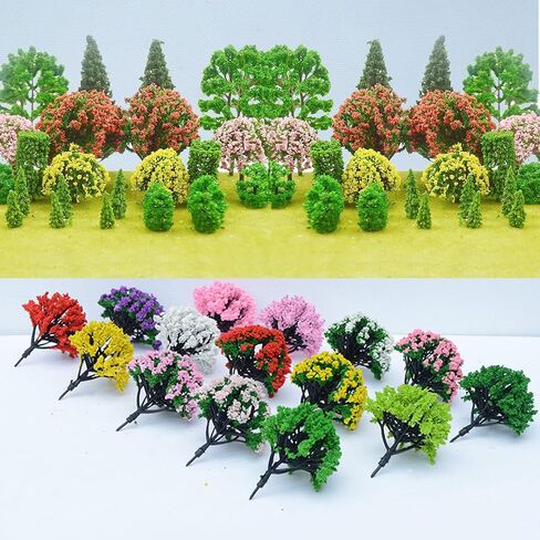 Cayway 40 PCS Model Bamboo Trees, 2 Size Green Plastic Bamboo Trees for Home Decoration, Miniature Landscape, Landform Diorama Project (2.4 inch –3.1inch) in Kuwait