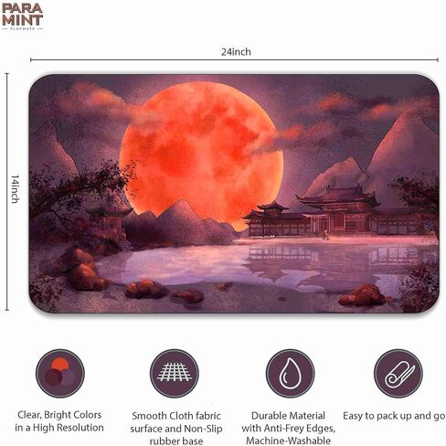 Paramint Blood Moon Torii Gate - MTG Playmat - Compatible with Magic The Gathering Playmat - Play MTG, YuGiOh, TCG - Original Play Mat Art Designs & Accessories in Kuwait