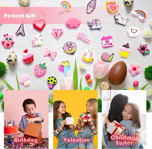 72 قطعة من دلايات زهرية لطيفة للحفلات - ليست عشوائية ومختلفة من بلاستيك بي في سي للحصول على تعليقات جميلة للفتيات المراهقات هدية الكريسماس, مطاط بولي فينيل كلورايد, بدون أحجار كريمة in Kuwait