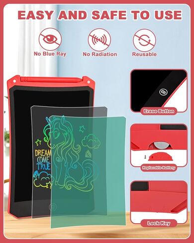 تابلت كتابة إل سي دي، تابلت رسم ملون مقاس 11 بوصة، لوحة رسم لألعاب الأطفال، ألعاب تعليمية للأطفال الصغار، هدايا عيد الميلاد لـ 3 4 5 6 7 8 سنوات من البنات والأولاد (أخضر) in Kuwait