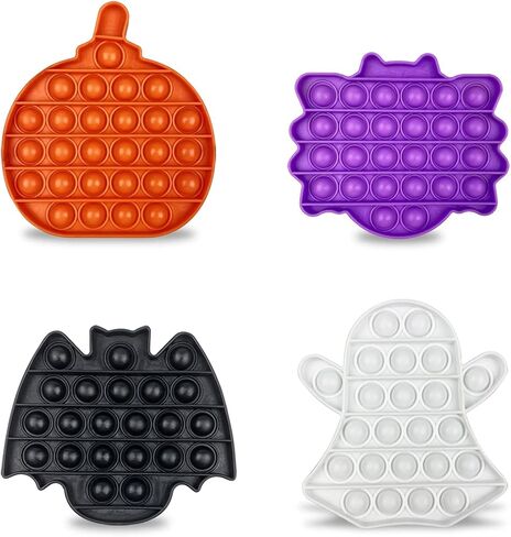 Jofan 4 Pack Halloween Fidget Sensory Pop Toys Packs for Kids Girls Boys Halloween Party Favors Halloween Treat Bags Gifts Stress Relief in Kuwait