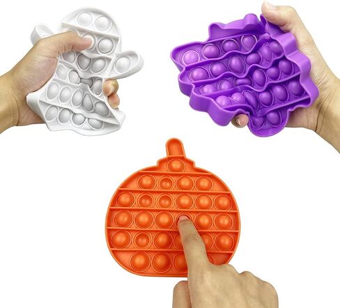 Jofan 4 Pack Halloween Fidget Sensory Pop Toys Packs for Kids Girls Boys Halloween Party Favors Halloween Treat Bags Gifts Stress Relief in Kuwait