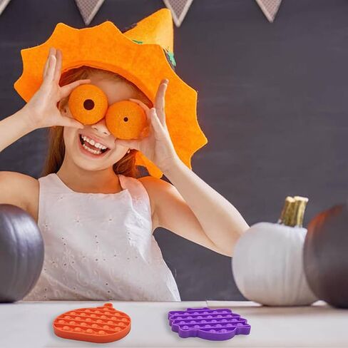 Jofan 4 Pack Halloween Fidget Sensory Pop Toys Packs for Kids Girls Boys Halloween Party Favors Halloween Treat Bags Gifts Stress Relief in Kuwait