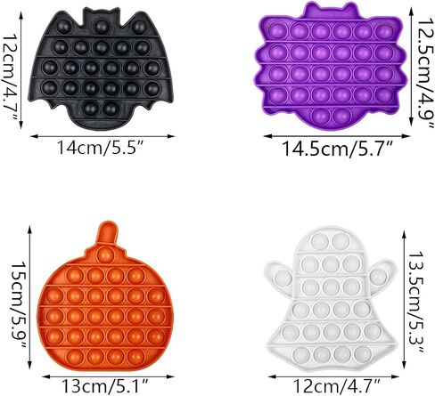 Jofan 4 Pack Halloween Fidget Sensory Pop Toys Packs for Kids Girls Boys Halloween Party Favors Halloween Treat Bags Gifts Stress Relief in Kuwait