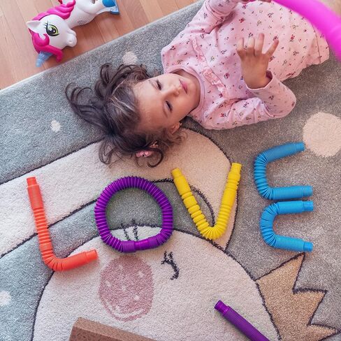 NUTTY TOYS Stocking Stuffers for Kids & Toddlers | 4 Large Sensory Toy Pop Tubes | Boost Creativity & Fine Motor Skills | Top ADHD & Autism Fidget 2023 | Best Preschool Boy & Girl Ideas in Kuwait