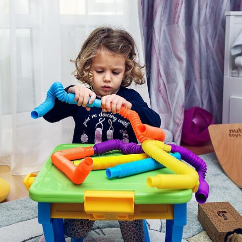 NUTTY TOYS Stocking Stuffers for Kids & Toddlers | 4 Large Sensory Toy Pop Tubes | Boost Creativity & Fine Motor Skills | Top ADHD & Autism Fidget 2023 | Best Preschool Boy & Girl Ideas in Kuwait