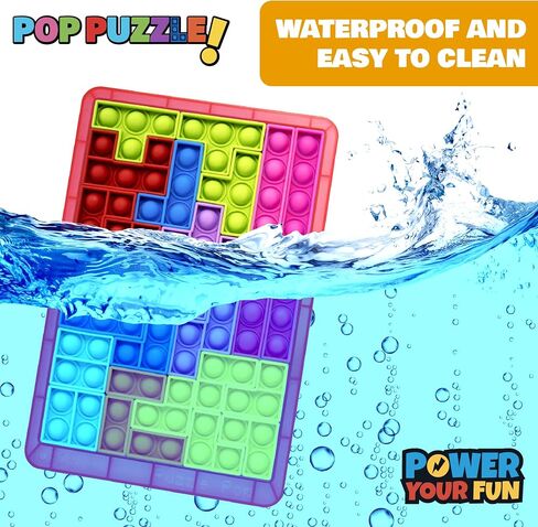 لعبة Power Your Fun Pop Puzzle Popper Fidget - 27 قطعة من لعبة ألغاز الصور المقطوعة Pop Push It Bubble ألعاب التململ الحسية للتعلم، وتخفيف التوتر من السيليكون لعبة ألغاز البوب ​​للأطفال والكبار (أزرق) in Kuwait